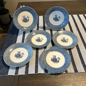 Currier & Ives Steamboat Edition Plates
